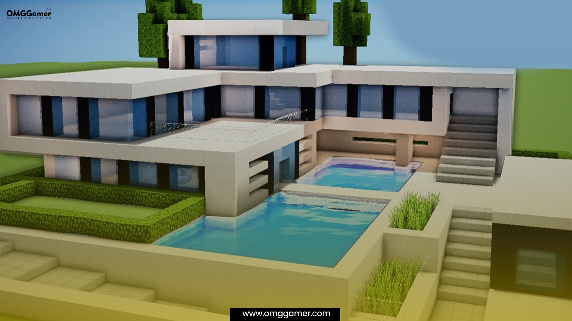 Minecraft white modern mansion