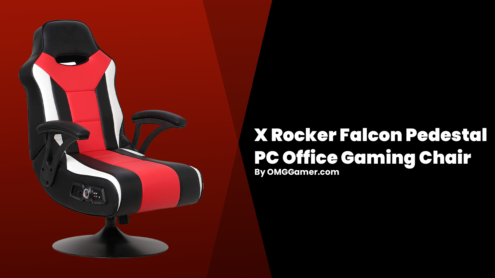 X Rocker Falcon Pedestal PC Office: Red and Black Gaming Chair